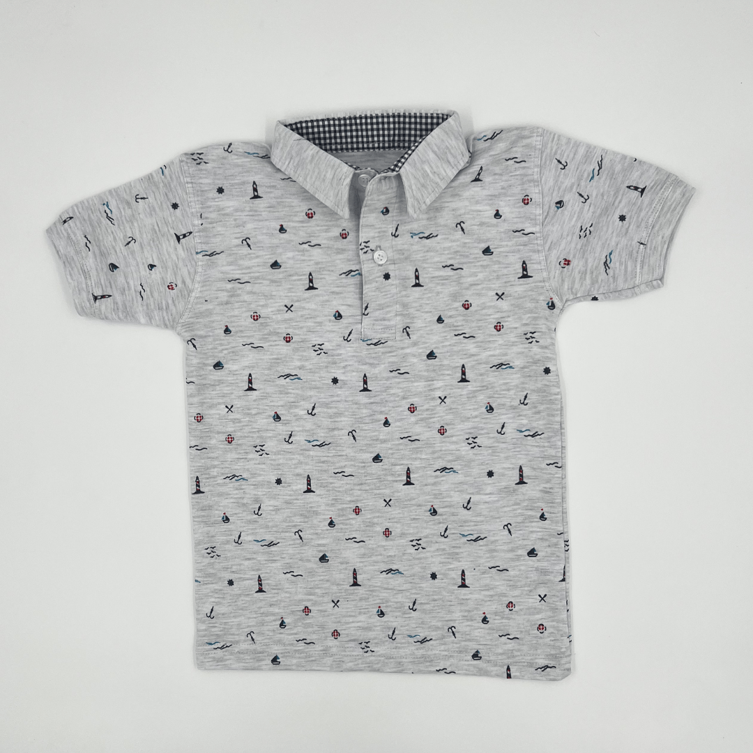 Lighthouse Polo - Gray - SurfSprouts