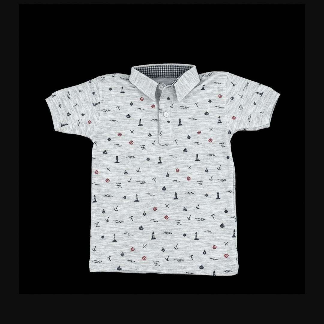 Lighthouse Polo - Gray - SurfSprouts