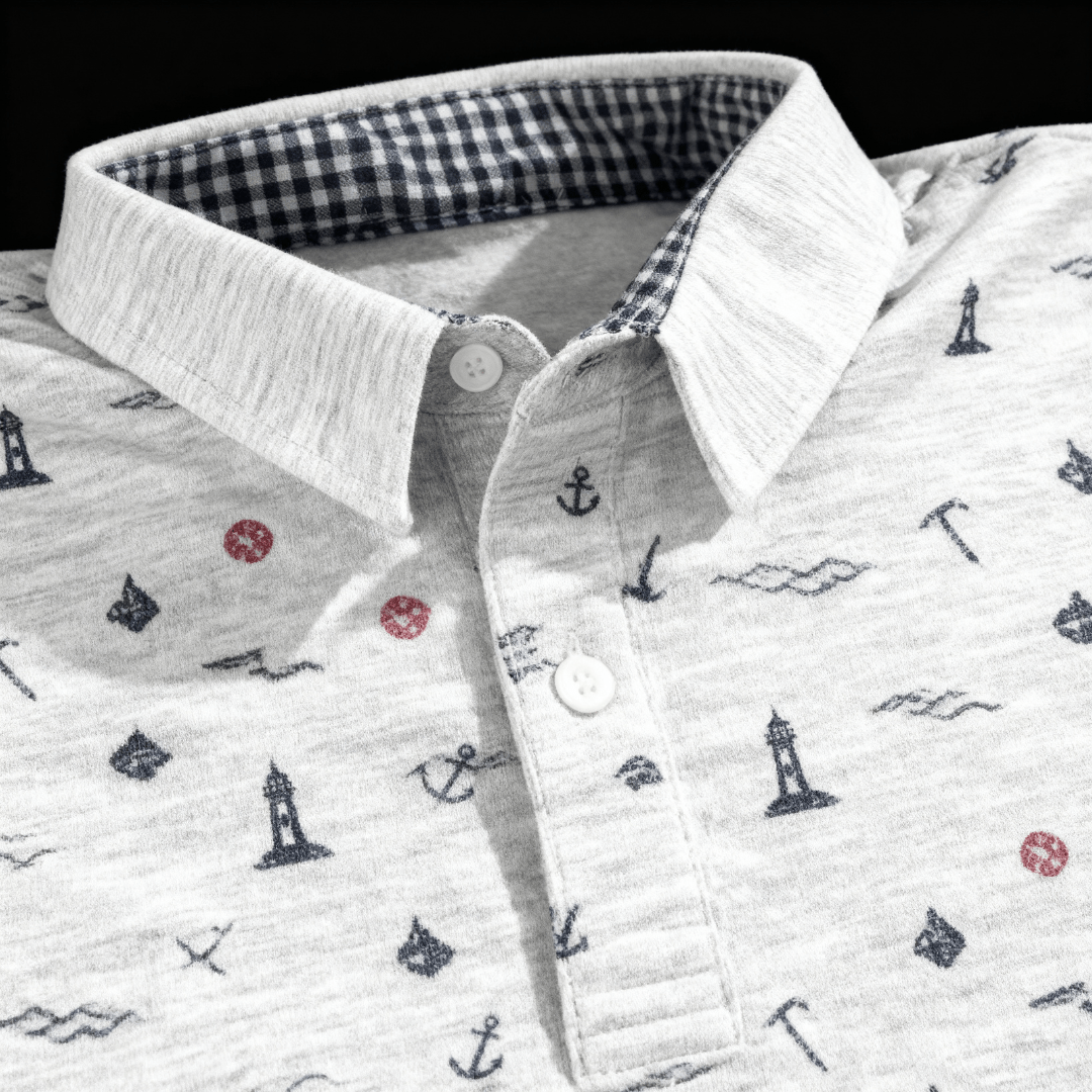Lighthouse Polo - Gray - SurfSprouts