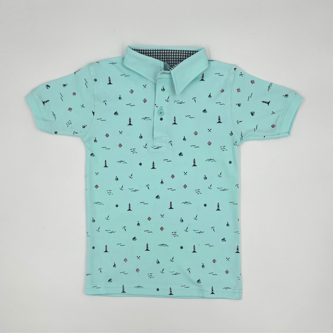 Lighthouse Polo - Light Blue - SurfSprouts